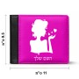 ארנק עור שחור בעיצוב אישי עם השם שלך בעיצוב אהבת נשים מידות הארנק 9.5 × 11 ס"מ