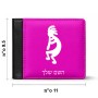 ארנק עור שחור בעיצוב אישי עם השם שלך בעיצוב קוקופלי מידות הארנק 9.5 × 11 ס"מ