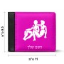 ארנק עור שחור בעיצוב אישי עם השם שלך בעיצוב מזלות - תאומים מידות הארנק 9.5 × 11 ס"מ