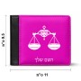 ארנק עור שחור בעיצוב אישי עם השם שלך בעיצוב מזלות - מאזניים מידות הארנק 9.5 × 11 ס"מ