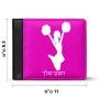 ארנק עור שחור בעיצוב אישי עם השם שלך בעיצוב מעודדת מידות הארנק 9.5 × 11 ס"מ