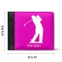 ארנק עור שחור בעיצוב אישי עם השם שלך בעיצוב שחקן גולף מידות הארנק 9.5 × 11 ס"מ
