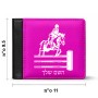 ארנק עור שחור בעיצוב אישי עם השם שלך בעיצוב רוכב סוסים מידות הארנק 9.5 × 11 ס"מ