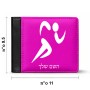 ארנק עור שחור בעיצוב אישי עם השם שלך בעיצוב רצים אולימפיים מידות הארנק 9.5 × 11 ס"מ