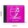 ארנק עור שחור בעיצוב אישי עם השם שלך בעיצוב שייט אולימפי מידות הארנק 9.5 × 11 ס"מ