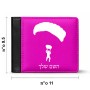 ארנק עור שחור בעיצוב אישי עם השם שלך בעיצוב צניחה חופשית מידות הארנק 9.5 × 11 ס"מ
