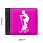 ארנק עור שחור בעיצוב אישי עם השם שלך בעיצוב אימון ספינינג - אישה מידות הארנק 9.5 × 11 ס"מ