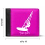 ארנק עור שחור בעיצוב אישי עם השם שלך בעיצוב לגלוש - גלישה - שייט מידות הארנק 9.5 × 11 ס"מ