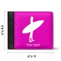 ארנק עור שחור בעיצוב אישי עם השם שלך בעיצוב גלישה - גלישה מידות הארנק 9.5 × 11 ס"מ