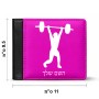 ארנק עור שחור בעיצוב אישי עם השם שלך בעיצוב הרמת משקולות מידות הארנק 9.5 × 11 ס"מ