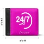 ארנק עור שחור בעיצוב אישי עם השם שלך בעיצוב 24 ביולי מידות הארנק 9.5 × 11 ס"מ