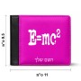 ארנק עור שחור בעיצוב אישי עם השם שלך בעיצוב נוסחת אלברט איינשטיין מידות הארנק 9.5 × 11 ס"מ