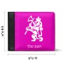 ארנק עור שחור בעיצוב אישי עם השם שלך בעיצוב אריה מידות הארנק 9.5 × 11 ס"מ