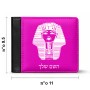 ארנק עור שחור בעיצוב אישי עם השם שלך בעיצוב פרעה - תות ענח' אמון מצרי מידות הארנק 9.5 × 11 ס"מ