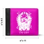 ארנק עור שחור בעיצוב אישי עם השם שלך בעיצוב רוקנרול מידות הארנק 9.5 × 11 ס"מ