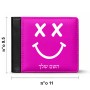 ארנק עור שחור בעיצוב אישי עם השם שלך בעיצוב סמיילי מידות הארנק 9.5 × 11 ס"מ
