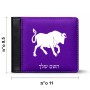 ארנק עור שחור בעיצוב אישי עם השם שלך בעיצוב מזלות - שור מידות הארנק 9.5 × 11 ס"מ