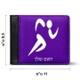 ארנק עור שחור בעיצוב אישי עם השם שלך בעיצוב רצים אולימפיים מידות הארנק 9.5 × 11 ס"מ