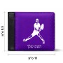 ארנק עור שחור בעיצוב אישי עם השם שלך בעיצוב שחקן טניס מידות הארנק 9.5 × 11 ס"מ