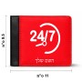 ארנק עור שחור בעיצוב אישי עם השם שלך בעיצוב 24 ביולי מידות הארנק 9.5 × 11 ס"מ