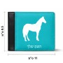 ארנק עור שחור בעיצוב אישי עם השם שלך בעיצוב סוס מידות הארנק 9.5 × 11 ס"מ