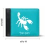 ארנק עור שחור בעיצוב אישי עם השם שלך בעיצוב עקרב מידות הארנק 9.5 × 11 ס"מ