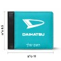 ארנק עור שחור בעיצוב אישי עם השם שלך בעיצוב דייהטסו מידות הארנק 9.5 × 11 ס"מ
