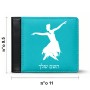 ארנק עור שחור בעיצוב אישי עם השם שלך בעיצוב בלרינה מידות הארנק 9.5 × 11 ס"מ