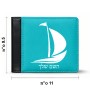 ארנק עור שחור בעיצוב אישי עם השם שלך בעיצוב סירה מידות הארנק 9.5 × 11 ס"מ
