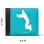 ארנק עור שחור בעיצוב אישי עם השם שלך בעיצוב פארקורינג מידות הארנק 9.5 × 11 ס"מ
