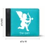 ארנק עור שחור בעיצוב אישי עם השם שלך בעיצוב קופידון מידות הארנק 9.5 × 11 ס"מ