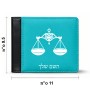 ארנק עור שחור בעיצוב אישי עם השם שלך בעיצוב מזלות - מאזניים מידות הארנק 9.5 × 11 ס"מ