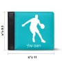 ארנק עור שחור בעיצוב אישי עם השם שלך בעיצוב שחקן כדורסל מידות הארנק 9.5 × 11 ס"מ