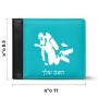 ארנק עור שחור בעיצוב אישי עם השם שלך בעיצוב צוללן מידות הארנק 9.5 × 11 ס"מ