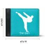 ארנק עור שחור בעיצוב אישי עם השם שלך בעיצוב קרטה מידות הארנק 9.5 × 11 ס"מ