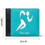 ארנק עור שחור בעיצוב אישי עם השם שלך בעיצוב רצים אולימפיים מידות הארנק 9.5 × 11 ס"מ