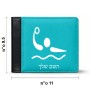 ארנק עור שחור בעיצוב אישי עם השם שלך בעיצוב כדור מים אולימפי מידות הארנק 9.5 × 11 ס"מ