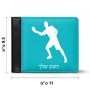 ארנק עור שחור בעיצוב אישי עם השם שלך בעיצוב שחקן פינג פונג מידות הארנק 9.5 × 11 ס"מ