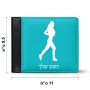 ארנק עור שחור בעיצוב אישי עם השם שלך בעיצוב רץ רץ אישה מידות הארנק 9.5 × 11 ס"מ