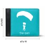 ארנק עור שחור בעיצוב אישי עם השם שלך בעיצוב צניחה חופשית מידות הארנק 9.5 × 11 ס"מ