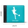 ארנק עור שחור בעיצוב אישי עם השם שלך בעיצוב שחקנית כדורגל - אישה מידות הארנק 9.5 × 11 ס"מ