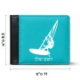 ארנק עור שחור בעיצוב אישי עם השם שלך בעיצוב לגלוש - גלישה - שייט מידות הארנק 9.5 × 11 ס"מ