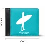 ארנק עור שחור בעיצוב אישי עם השם שלך בעיצוב גלישה - גלישה מידות הארנק 9.5 × 11 ס"מ