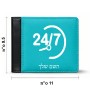 ארנק עור שחור בעיצוב אישי עם השם שלך בעיצוב 24 ביולי מידות הארנק 9.5 × 11 ס"מ