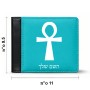 ארנק עור שחור בעיצוב אישי עם השם שלך בעיצוב אנק - מפתח החיים המצרי מידות הארנק 9.5 × 11 ס"מ