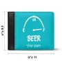 ארנק עור שחור בעיצוב אישי עם השם שלך בעיצוב מיכל של בירה מידות הארנק 9.5 × 11 ס"מ