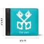 ארנק עור שחור בעיצוב אישי עם השם שלך בעיצוב מפתחות מידות הארנק 9.5 × 11 ס"מ