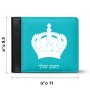 ארנק עור שחור בעיצוב אישי עם השם שלך בעיצוב כתר מלכותי מידות הארנק 9.5 × 11 ס"מ