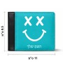 ארנק עור שחור בעיצוב אישי עם השם שלך בעיצוב סמיילי מידות הארנק 9.5 × 11 ס"מ
