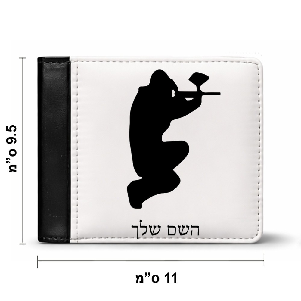 ארנק עור שחור בעיצוב אישי עם השם שלך בעיצוב שחקן כאב כדור מידות הארנק 9.5 × 11 ס"מ